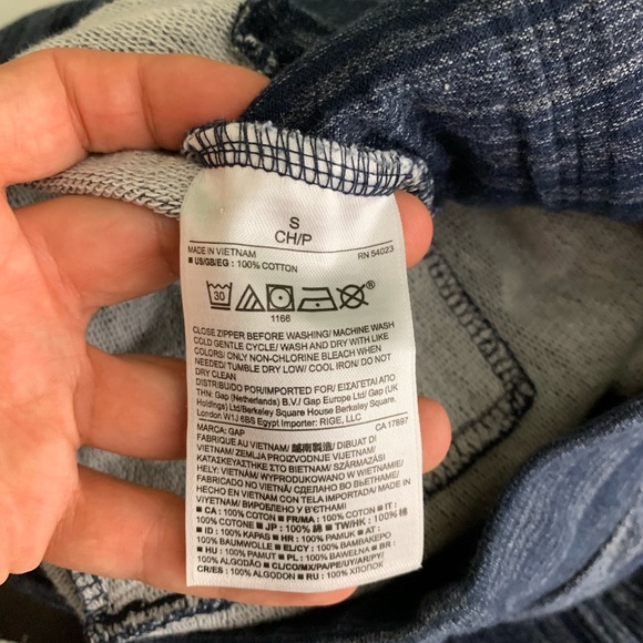 Gap Cotton Joggers Blue Space Dye S #4991 - Picture 6 of 7